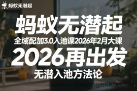 蚂蚁无潜不起全域配抖加3.0入池课2026年2月大课，​2026再出发，无潜入池方法论