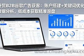 （16389期）外贸B2B谷歌广告获客：账户搭建+关键词优化+数据分析，低成本获取精准询盘