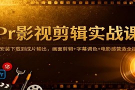 Pr影视剪辑实战课：从安装下载到成片输出，画面剪辑+字幕调色+电影感营造全技巧