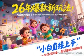 26年爆款新玩法，儿童科普AI视频，全流程实操，轻松做爆款内容，小白直接上手，附详细玩法教程