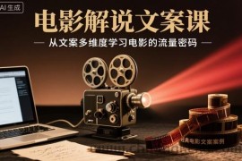电影解说文案课，从文案多维度学习电影的流量密码