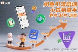 闲鱼引流培训，小白到高手，养号-起号-运营