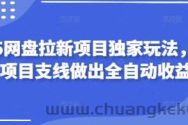 2025网盘拉新项目独家玩法，靠主项目支线做出全自动收益
