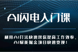 AI闪电入门课-利用AI打法快速帮你提高工作效率、AI赋能掘金项目快速变现！