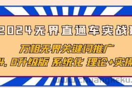 （10075期）2024无界直通车实战班，万相无界关键词推广，4.0升级版 系统化 理论+实操