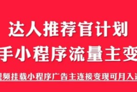 （6084期）外面割499的快手小程序项目《解密触漫》快手小程序流量主变现可月入过万