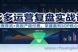 多多运营复盘实战课：无限推荐流+高投产微付费，掌握盈利SOP核心逻辑（更新）