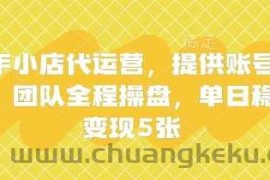 快手小店代运营，提供账号即可，团队全程操盘，单日稳定变现5张【揭秘】