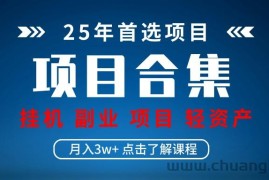 实操项目合集 挂机类型 直播类型 轻资产创业类型 课程分享各项目介绍和原理