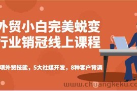 外贸小白完美蜕变行业销冠线上课程-7项外贸技能，5大社媒开发，8种客户背调