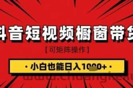 抖音短视频食品橱窗带货，小白轻松上手日入1k+【揭秘】