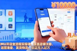 （16441期）TEMU开店全流程实操课，覆盖店铺注册、运营准备、发货物流，单店月入过万