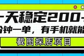 截图探店项目，一分钟一单，有手机就能做，一天稳定200+