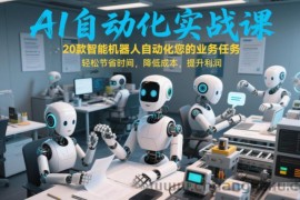 AI自动化实战课：20款智能机器人自动化您的业务任务，轻松节省时间，降低成本，提升利润