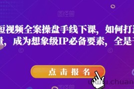 11月短视频全案操盘手线下课，如何打通自然流量，成为想象级IP必备要素，全是干货