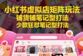 小红书虚拟店矩阵玩法，铺货铺笔记型打法，少款狂怼笔记型打法