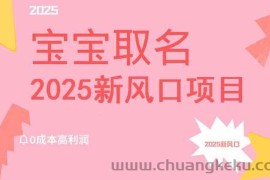 （14593期）2025新风口项目宝宝取名，0成本高利润，附保姆级教程，月入过万不是梦