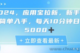 （11236期）2024应用宝拉新，真正的蓝海项目，每天动动手指，日入5000+