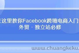 在这里教你Facebook跨境电商入门课，外贸·独立站必修（19节课）