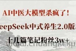 AI中医大模型杀疯了！DeepSeek中式养生2.0版本，十几篇笔记粉丝3w+