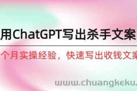 （10175期）如何用ChatGPT-写出杀手文案，6个月实战经验，快速写出收钱文案（8节课）