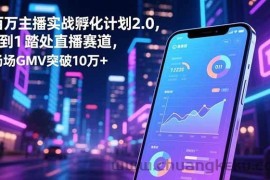 （16632期）百万主播实战孵化计划2.0，0到1踏入直播赛道，场均GMV突破10万+