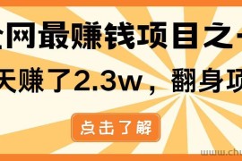 （14481期）暴利项目，每天被动收益1500+，长期管道收益！0成本自己做老板！