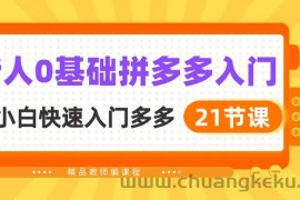 （10299期）新人0基础拼多多入门，​纯小白快速入门多多（21节课）
