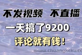 （14018期）不发作品不直播，评论就有钱，一条最高10块，一天搞了9200