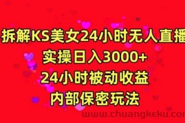 利用快手24小时无人美女直播，实操日入3000，24小时被动收益，内部保密玩法【揭秘】