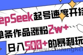 用DeepSeek起号速度开挂，单条作品涨粉2w+，日入5张+的暴利玩法