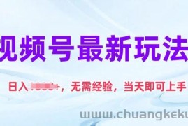 视频号最新玩法，日入1k+，无需经验，当天即可上手【揭秘】