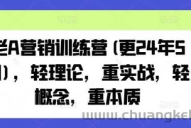 老A营销训练营(更25年3月)，轻理论，重实战，轻概念，重本质