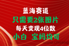 （11047期）只需要2张图片 每天变现4位数 小白 宝妈均可