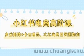 小红书电商高阶课，多店矩阵+卡位选品，大红海类目突围指南（更新5月）