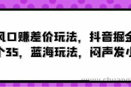 （10022期）风口赚差价玩法，抖音掘金，一个35，蓝海玩法，闷声发小财