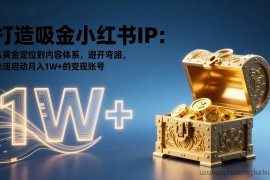 （17227期）打造吸金小红书IP：从黄金定位到内容体系，避开弯路，快速启动月入1W+的变现账号