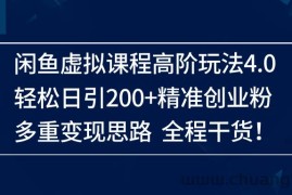 （14153期）闲鱼虚拟课程高阶玩法4.0，轻松日引200+精准创业粉，多重变现思路全程干货！