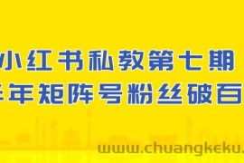 (10650期）小红书-私教第七期，小红书90天涨粉18w，1周涨粉破万 半年矩阵号粉丝破百万