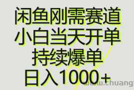 （10802期）闲鱼刚需赛道，小白当天开单，持续爆单，日入1000+