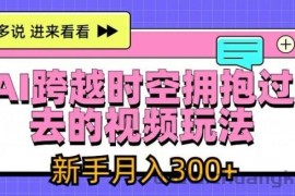 AI跨越时空拥抱过去的视频玩法，新手月入3000+【揭秘】