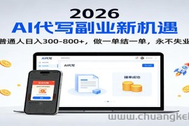2026 副业首选！AI 代写日入 300-800，普通人0门槛，做一单结一单！