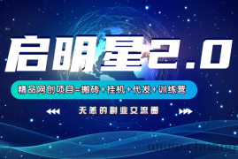 【启明星2.0】25个搬砖挂机代发精品项目，上线训练营，新模式新选择