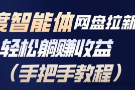（17026期）百度智能体网盘拉新项目，轻松躺赚收益（手把手教程）