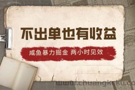 （10562期）2024咸鱼暴力掘金，不出单也有收益，两小时见效，当天突破500+