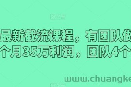 2024最新截流课程，有团队做截流一个月35万利润，团队4个人