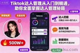 Tiktok达人管理从入门到精通，助你全面掌握达人管理秘籍