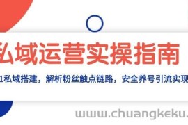 （13414期）私域运营实操指南：从0-1私域搭建，解析粉丝触点链路，安全养号引流变现