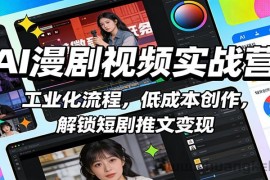AI漫剧视频实战营：工业化流程，低成本创作，解锁短剧推文变现