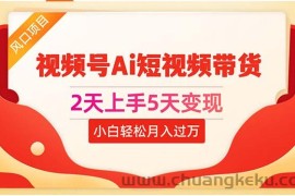 （10807期）2天上手5天变现视频号Ai短视频带货0粉丝0基础小白轻松月入过万